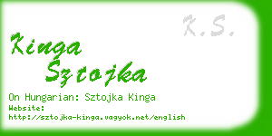 kinga sztojka business card